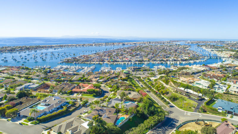aerial view of Newport Beach